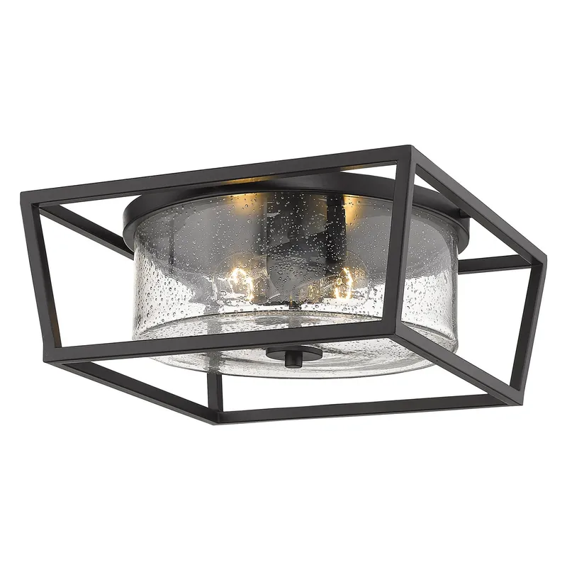 Golden Lighting Mercer 2-light Flush Mount in Matte Black — Golden Lighting LED Ceiling Lights  