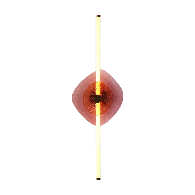 Yep by Golden Lighting Colorella LED Wall Sconce in Rose Gold with Purple and Orange Glass — Golden Lighting LED Wall Lights  3000K
