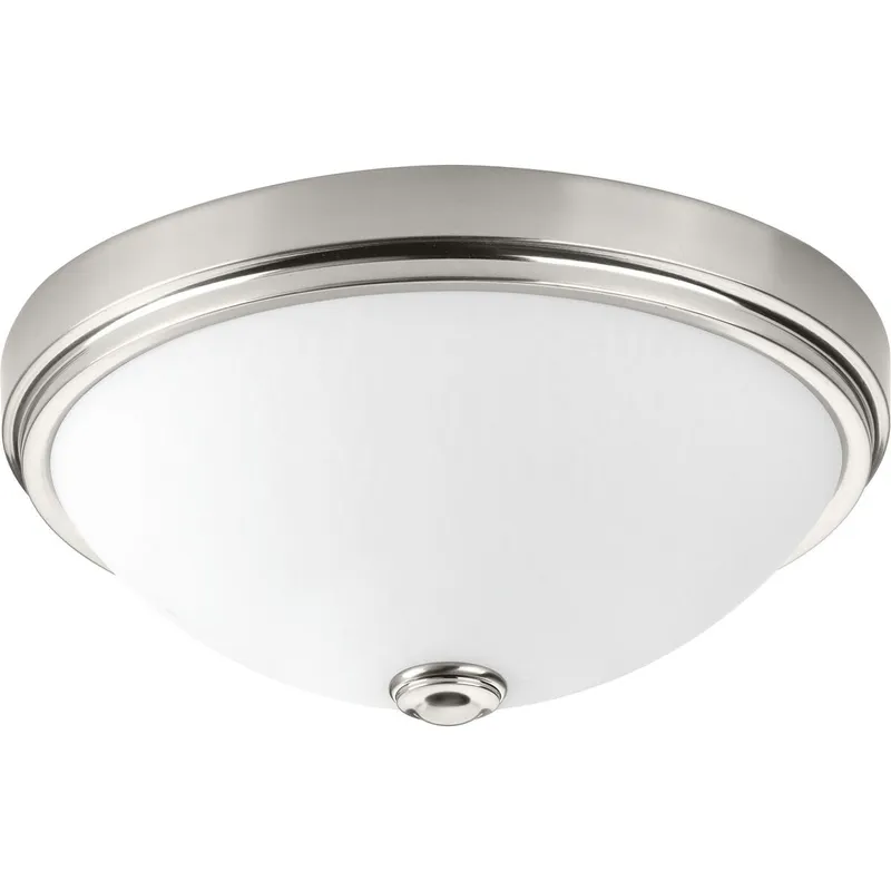 One-Light 13" LED Linen Glass Flush Mount — Progress Lighting LED Post Top Lights  