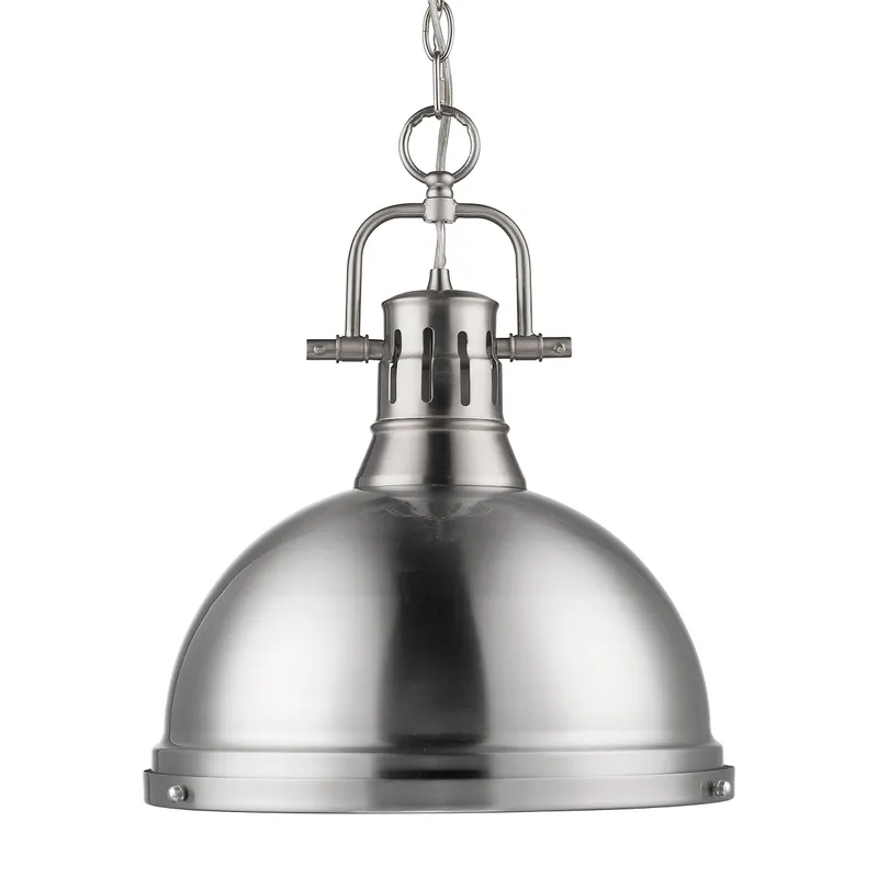 Yep by Golden Lighting Duncan 1-light 14in Chain Hung Pendant in Pewter — Golden Lighting LED Pendant Lights  