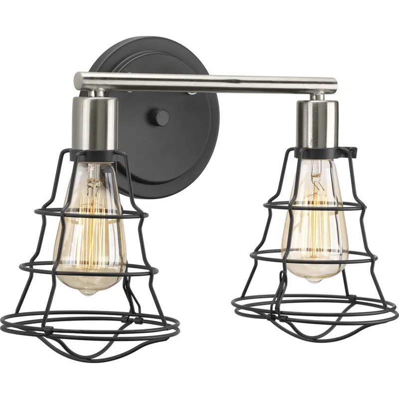 Gauge Collection Two-Light Bath Vanity Light — Progress Lighting LED Wall Lights  