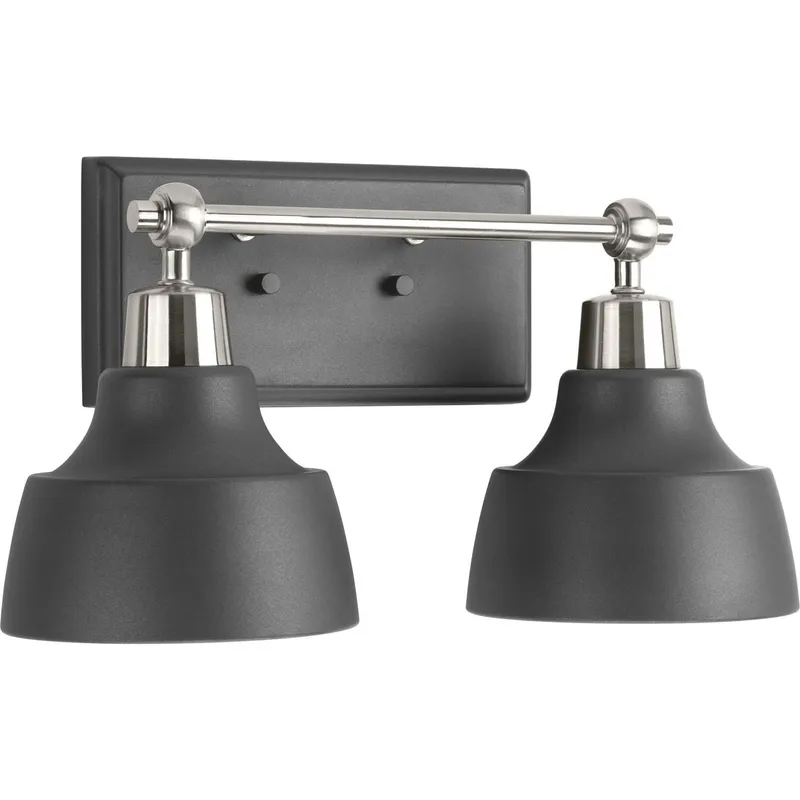Bramlett Collection Two-Light Metal Shade Bath Vanity Light — Progress Lighting LED Wall Lights  