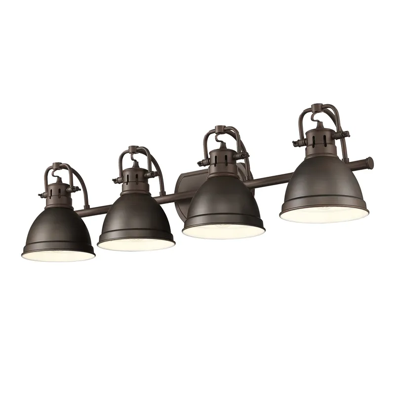 Duncan 4-light Vanity in Rubbed Bronze — Golden Lighting LED Wall Lights  