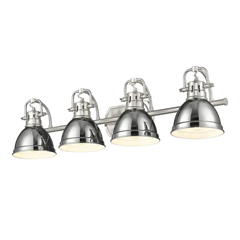 Yep by Golden Lighting Duncan 4-light Vanity in Pewter and Chrome shade — Golden Lighting LED Wall Lights  