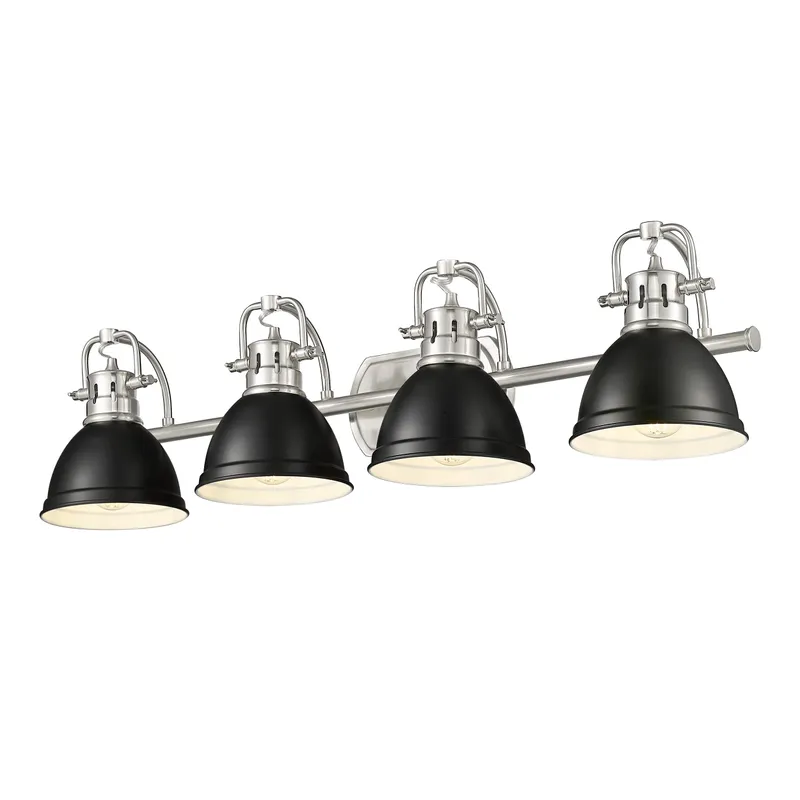 Yep by Golden Lighting Duncan 4-light Vanity in Pewter and Matte Black shade — Golden Lighting LED Wall Lights  