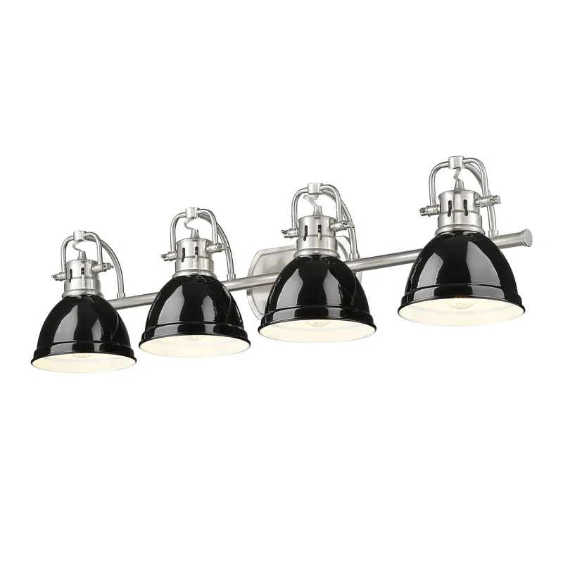 Yep by Golden Lighting Duncan 4-light Vanity in Pewter and Black shade — Golden Lighting LED Wall Lights  