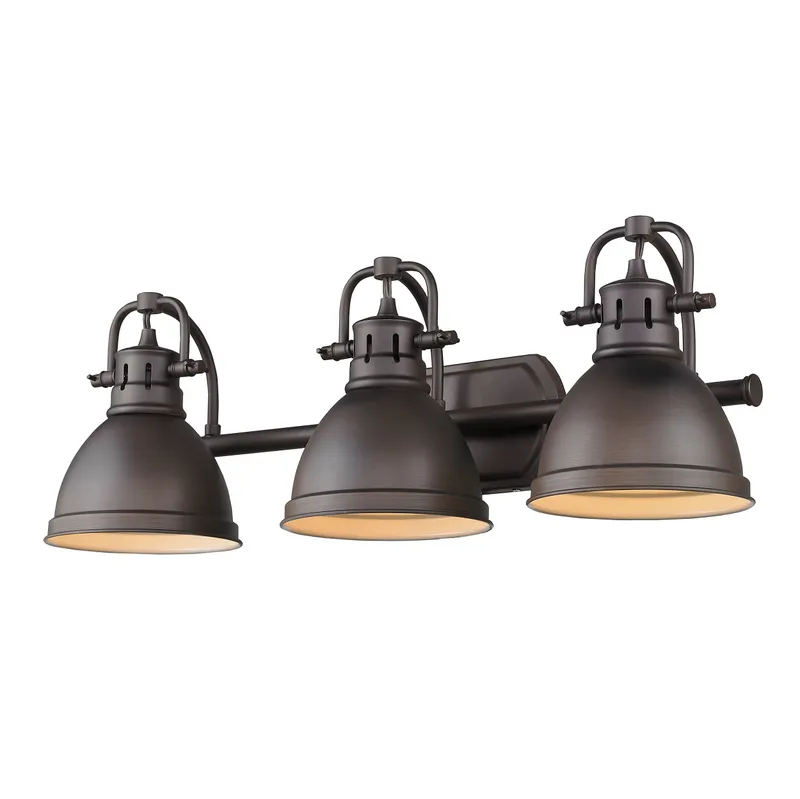 Duncan 3-light Vanity in Rubbed Bronze — Golden Lighting LED Wall Lights  