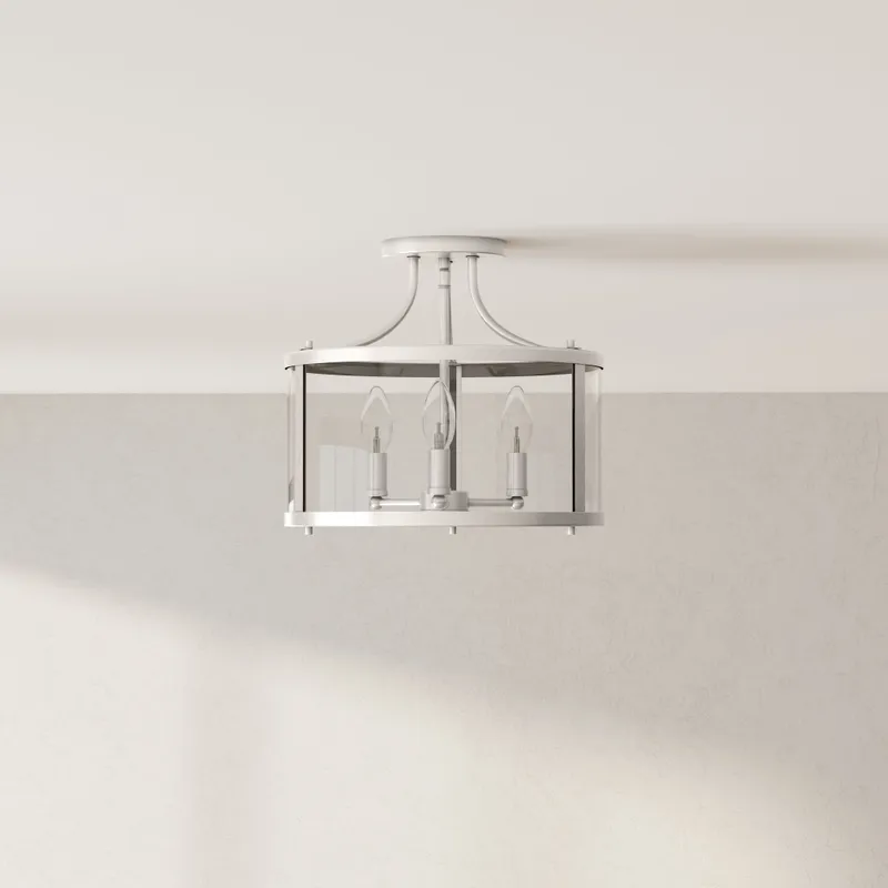 Gilliam Collection 13 in. Three-Light Semi-Flush Mount — Progress Lighting LED Post Top Lights  