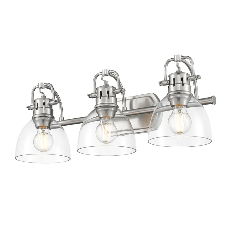 Yep by Golden Lighting Duncan 3-light Vanity in Pewter and Clear Glass — Golden Lighting LED Wall Lights  