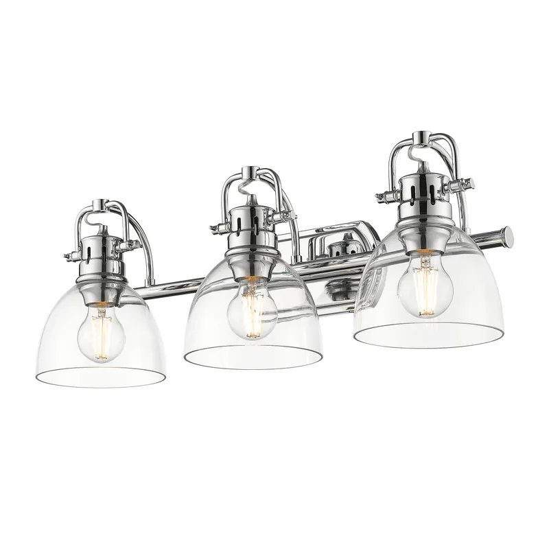 Yep by Golden Lighting Duncan 3-light Vanity in Chrome and Clear Glass — Golden Lighting LED Wall Lights  