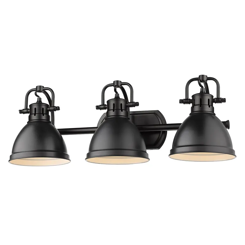Yep by Golden Lighting Duncan 3-light Vanity in Matte Black — Golden Lighting LED Wall Lights  