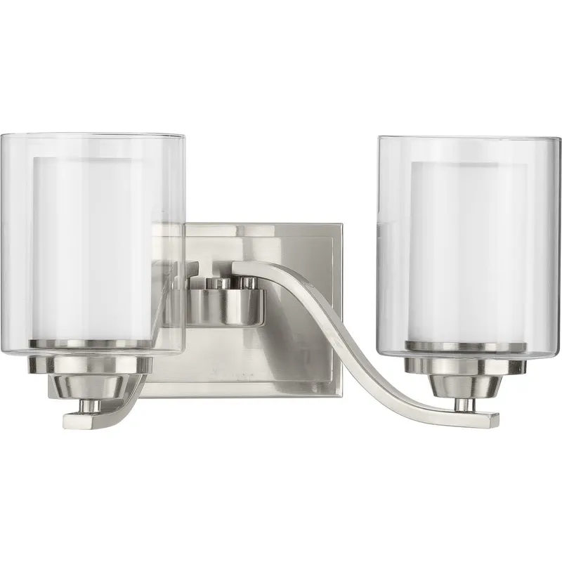 Kene Collection Two-Light Clear Glass Bath Vanity Light — Progress Lighting LED Wall Lights  