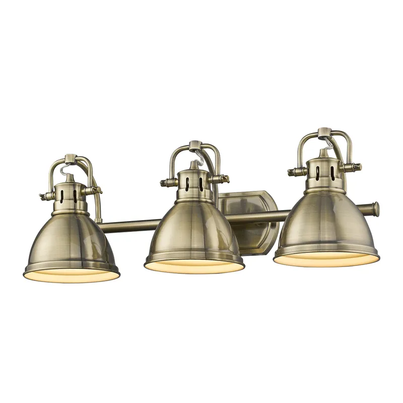 Yep by Golden Lighting Duncan 3-light Vanity in Aged Brass — Golden Lighting LED Wall Lights  