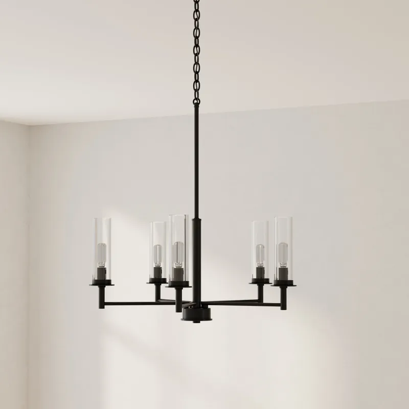 Kellwyn Collection Five-Light Clear Glass Chandelier Light — Progress Lighting LED Landscape Lights  