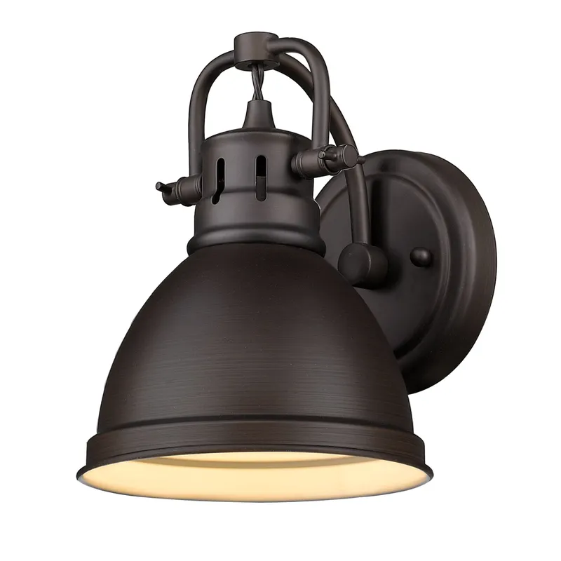 Duncan 1-light Vanity in Rubbed Bronze — Golden Lighting LED Wall Lights  