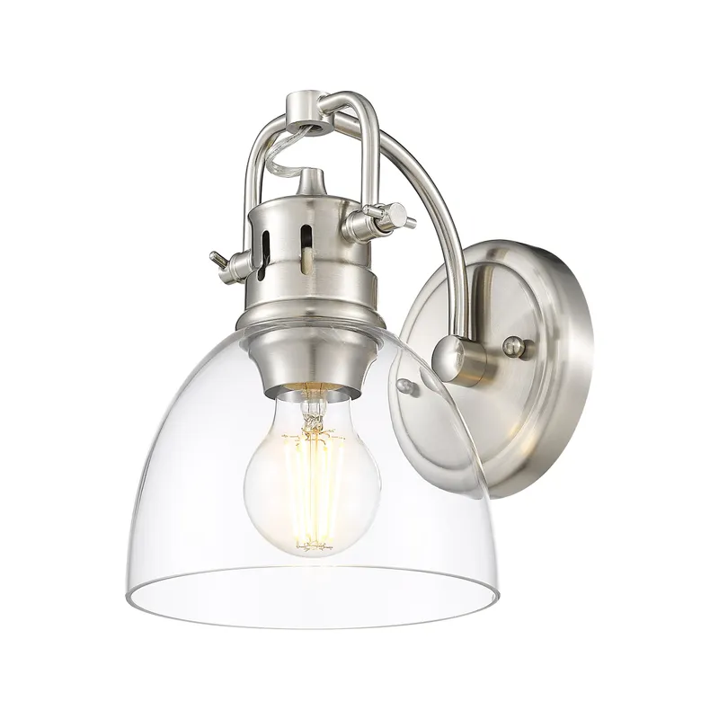 Yep by Golden Lighting Duncan 1-light Vanity in Pewter and Clear Glass — Golden Lighting LED Wall Lights  