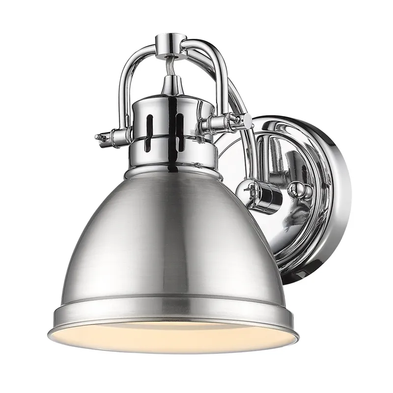 Yep by Golden Lighting Duncan 1-light Vanity in Chrome and Pewter shade — Golden Lighting LED Wall Lights  