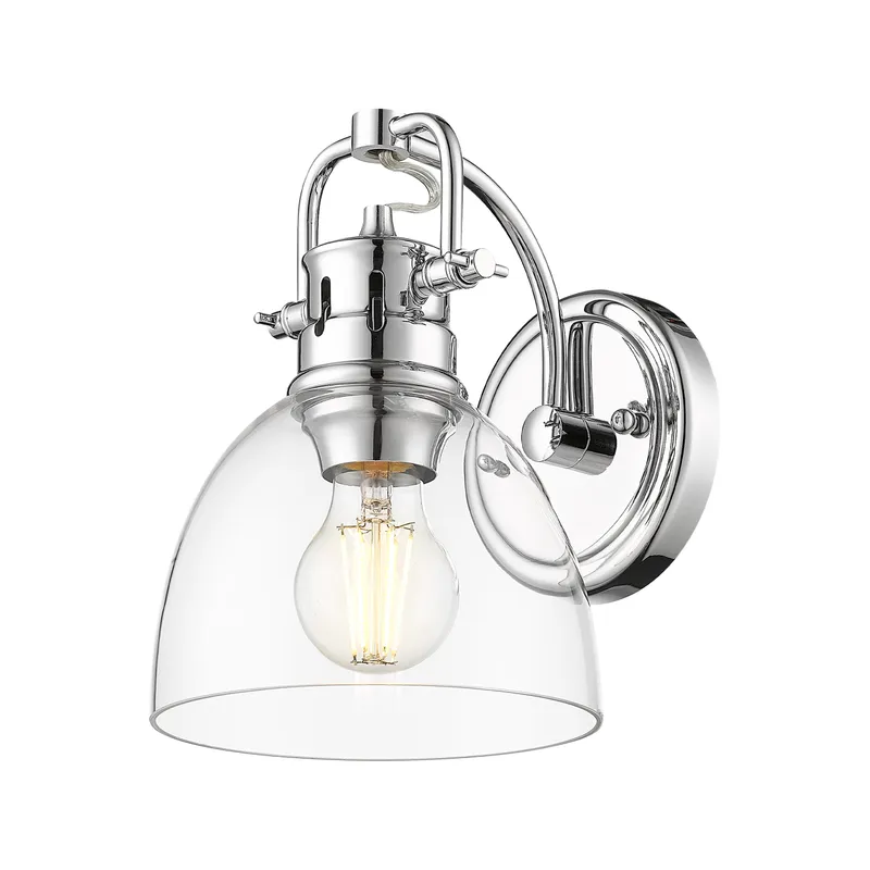 Yep by Golden Lighting Duncan 1-light Vanity in Chrome and Clear Glass — Golden Lighting LED Wall Lights  