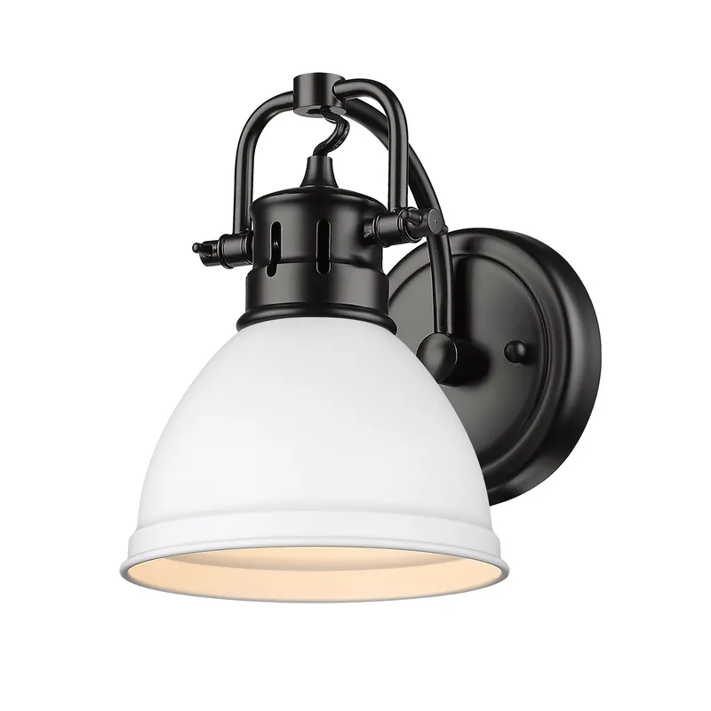 Yep by Golden Lighting Duncan 1-light Vanity in Matte Black and Matte White shade — Golden Lighting LED Wall Lights  