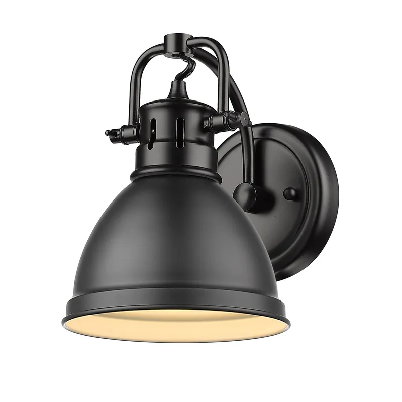Yep by Golden Lighting Duncan 1-light Vanity in Matte Black — Golden Lighting LED Wall Lights 100.0W 