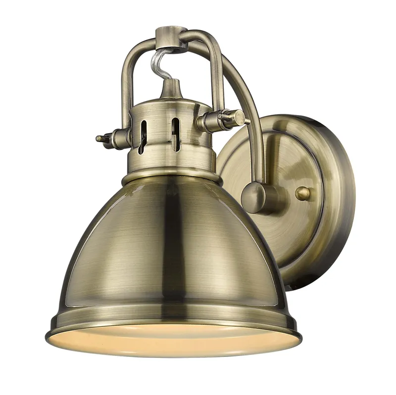 Yep by Golden Lighting Duncan 1-light Vanity in Aged Brass — Golden Lighting LED Wall Lights  