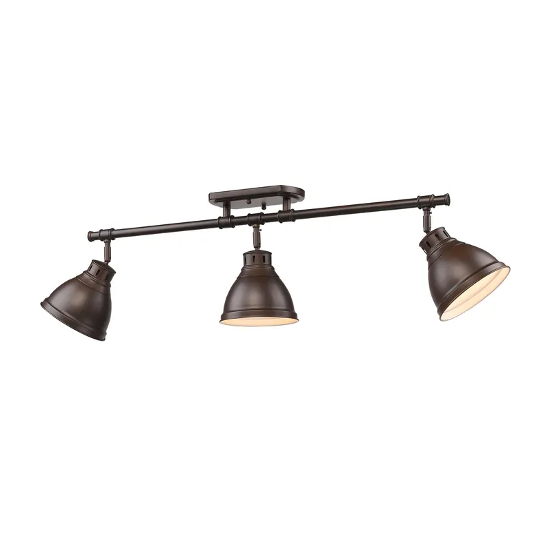 Duncan 3-light Semi-Flush Mount in Rubbed Bronze — Golden Lighting LED Ceiling Lights  