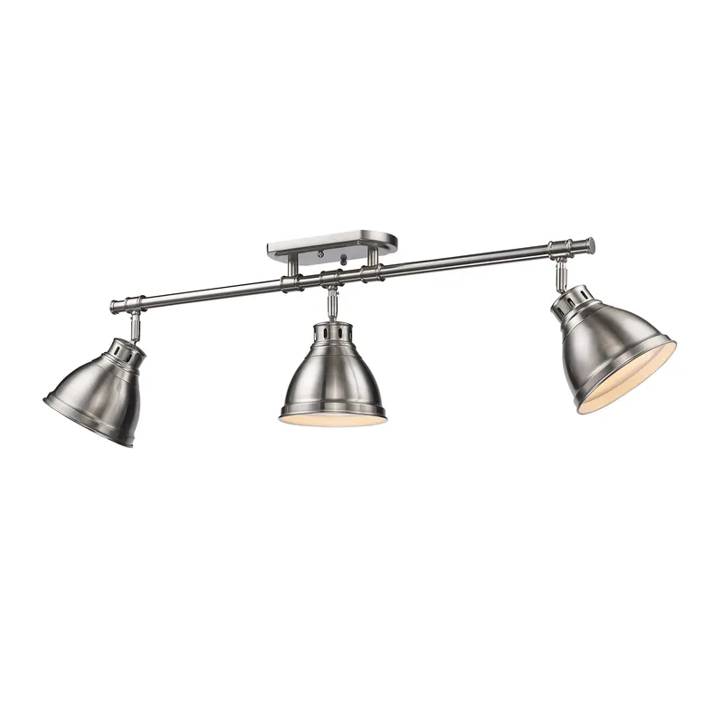 Yep by Golden Lighting Duncan 3-light Semi-Flush Mount in Pewter — Golden Lighting LED Ceiling Lights  