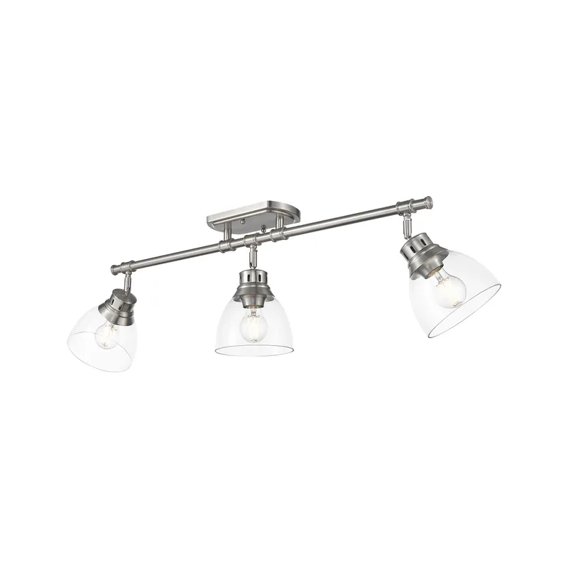 Yep by Golden Lighting Duncan 3-light Semi-Flush Mount in Pewter and Clear Glass — Golden Lighting LED Ceiling Lights  