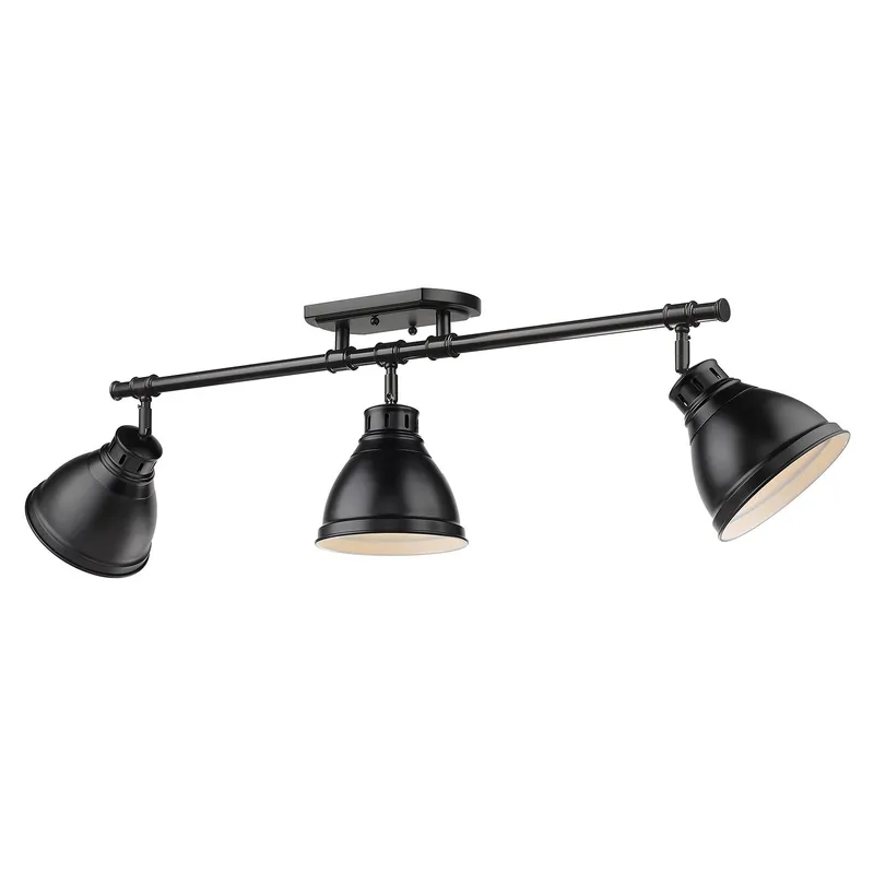 Yep by Golden Lighting Duncan 3-light Semi-Flush Mount in Matte Black — Golden Lighting LED Ceiling Lights 100.0W 
