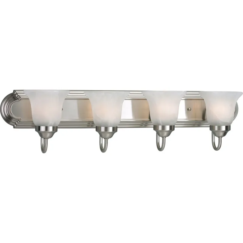 Alabaster Glass Four-Light Bath & Vanity — Progress Lighting LED Wall Lights  