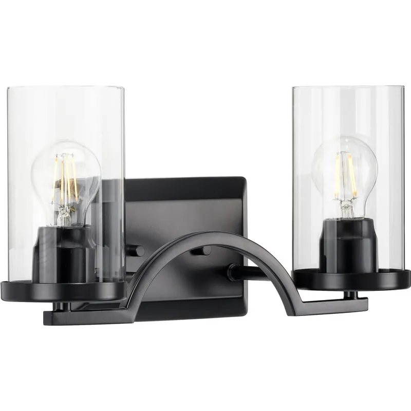 Lassiter Collection Two-Light Clear Glass Bath Vanity Light — Progress Lighting LED Wall Lights  