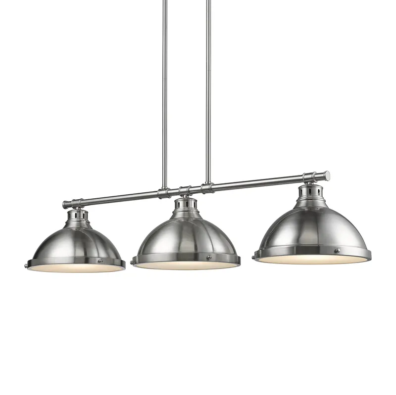 Yep by Golden Lighting Duncan 3-light Island Light in Pewter — Golden Lighting LED Pendant Lights 100.0W 