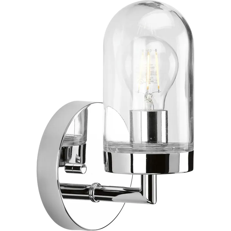 Signal Collection One-Light Clear Glass Bath Vanity Light — Progress Lighting LED Wall Lights  