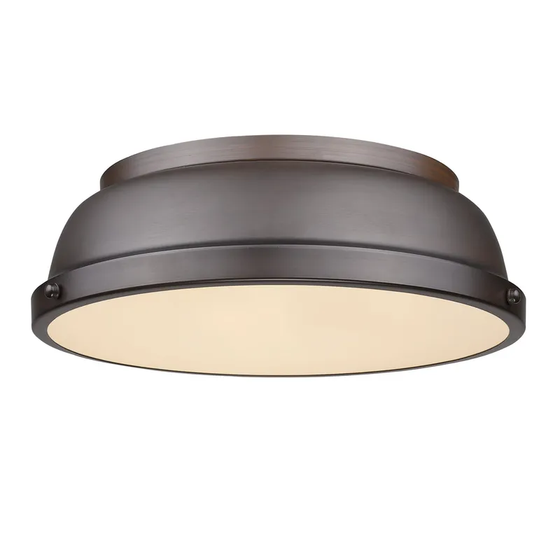 Duncan 2-light Flush Mount in Rubbed Bronze — Golden Lighting LED Ceiling Lights 60.0W 
