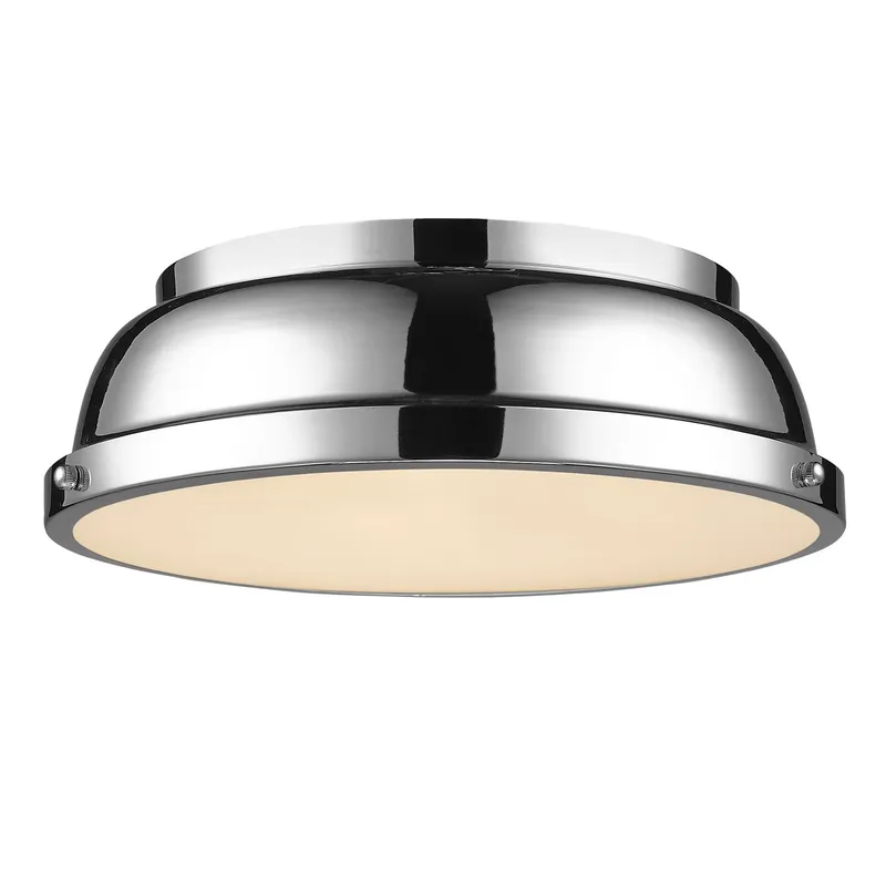 Yep by Golden Lighting Duncan 2-light Flush Mount in Chrome — Golden Lighting LED Ceiling Lights  