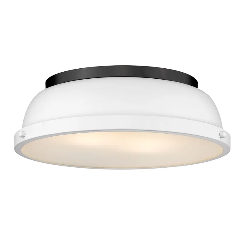 Yep by Golden Lighting Duncan 2-light Flush Mount in Matte Black and Matte White shade — Golden Lighting LED Ceiling Lights  