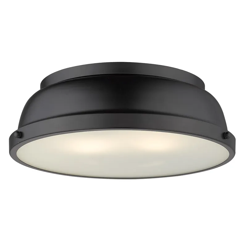 Yep by Golden Lighting Duncan 2-light Flush Mount in Matte Black — Golden Lighting LED Ceiling Lights  