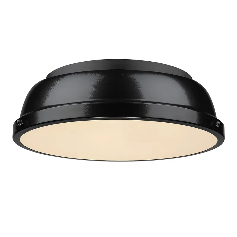 Yep by Golden Lighting Duncan 2-light Flush Mount in Matte Black and Black shade — Golden Lighting LED Ceiling Lights  