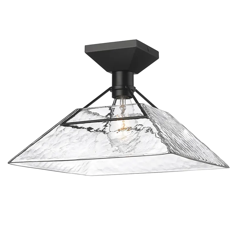 Golden Lighting Kepler 1-light Semi-Flush Mount in Matte Black — Golden Lighting LED Ceiling Lights 100.0W 