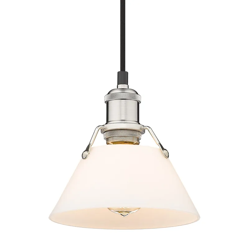 Yep by Golden Lighting Orwell 1-light 8in Pendant in Pewter and Opal Glass — Golden Lighting LED Pendant Lights  
