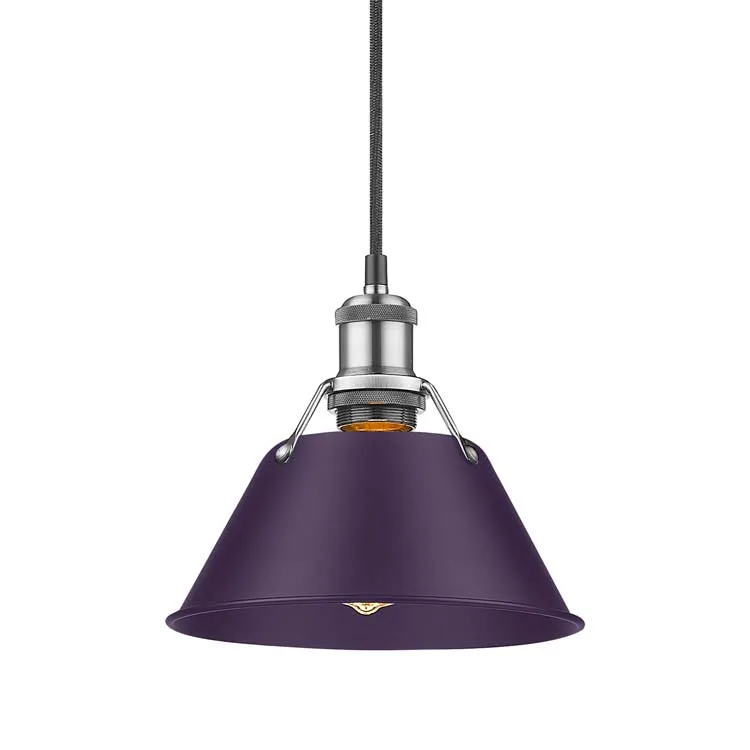 Yep by Golden Lighting Orwell 1-light 8in Pendant in Pewter and Exotic Purple shade — Golden Lighting LED Pendant Lights  