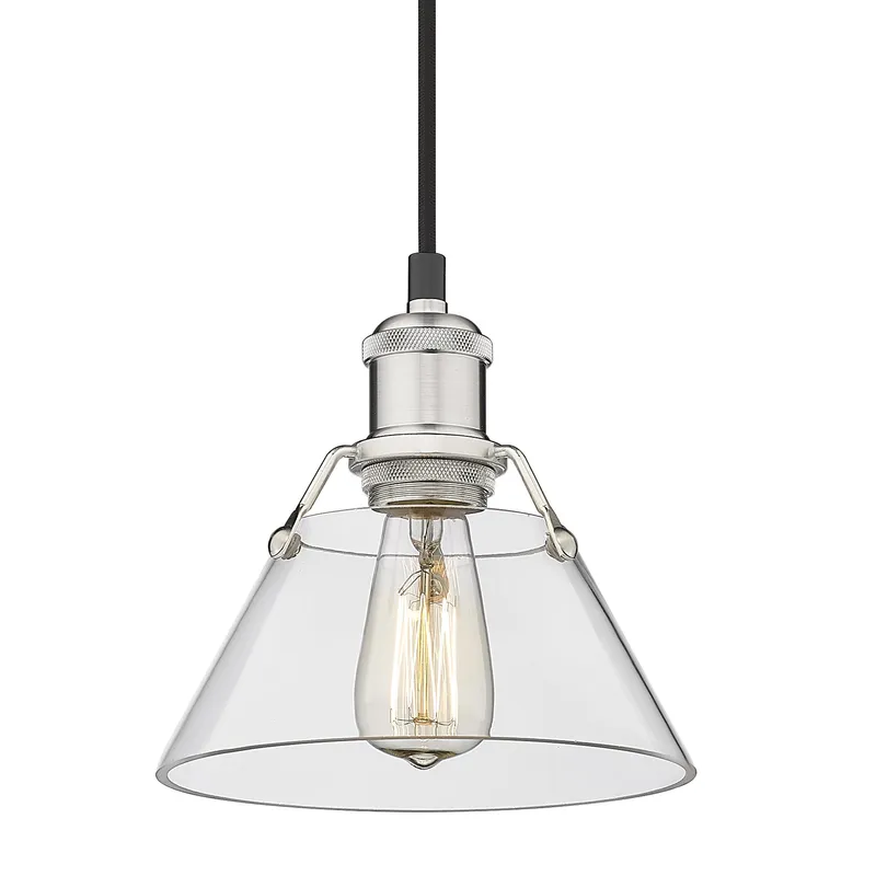 Yep by Golden Lighting Orwell 1-light 8in Pendant in Pewter and Clear Glass — Golden Lighting LED Pendant Lights  