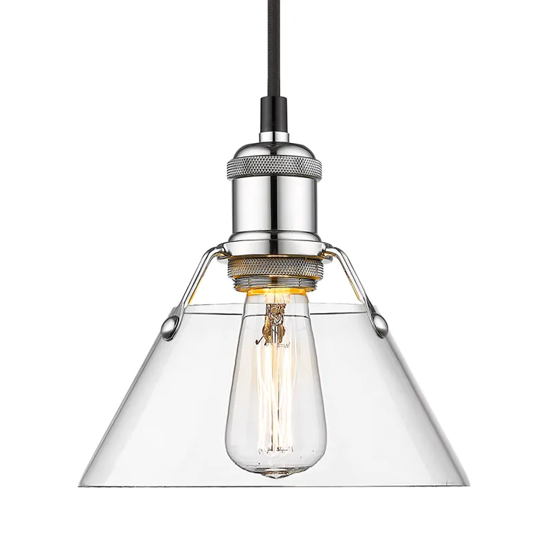Yep by Golden Lighting Orwell 1-light 8in Pendant in Chrome and Clear Glass — Golden Lighting LED Pendant Lights  