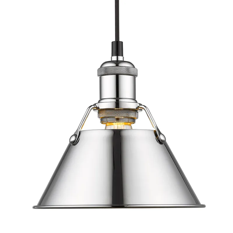 Yep by Golden Lighting Orwell 1-light 8in Pendant in Chrome — Golden Lighting LED Pendant Lights  
