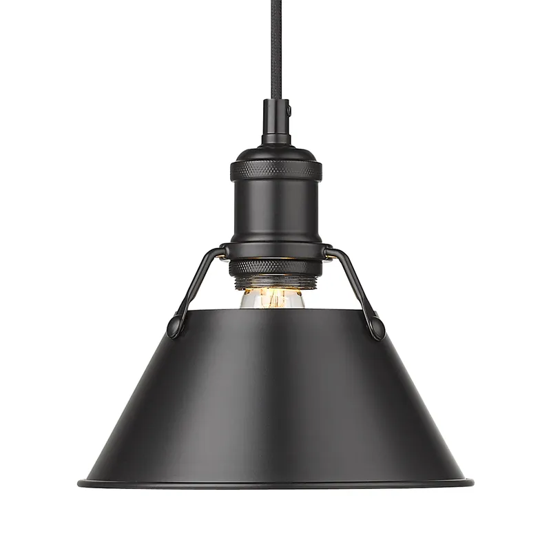 Yep by Golden Lighting Orwell 1-light 8in Pendant in Matte Black — Golden Lighting LED Pendant Lights  