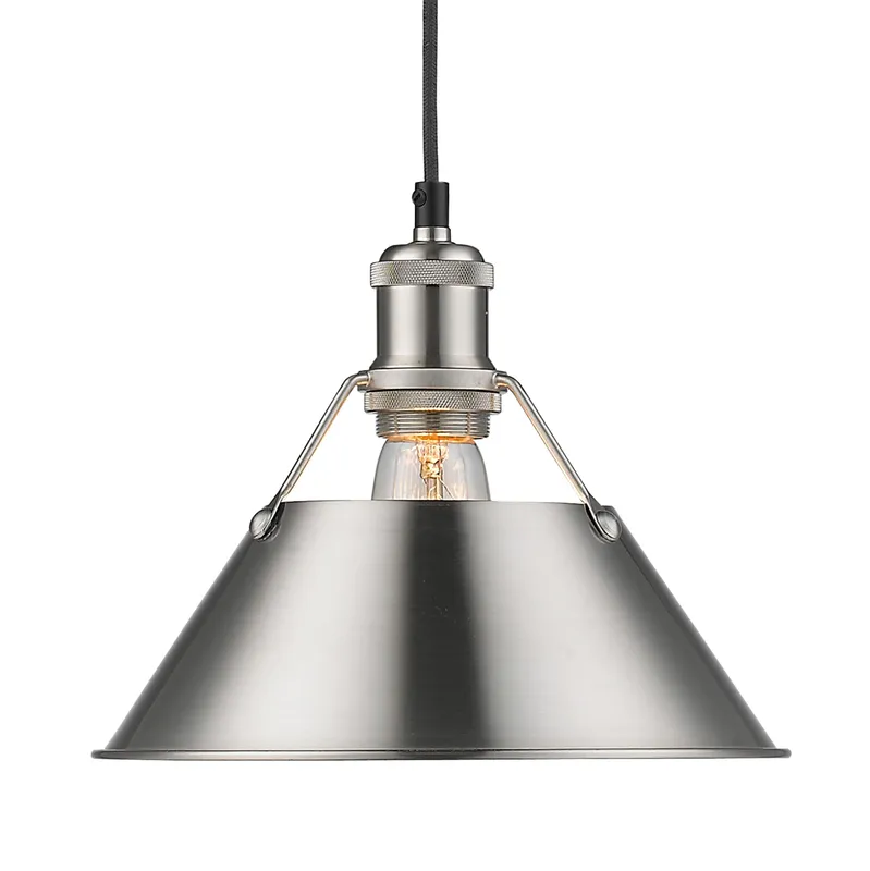 Yep by Golden Lighting Orwell 1-light 10in Pendant in Pewter — Golden Lighting LED Pendant Lights 100.0W 