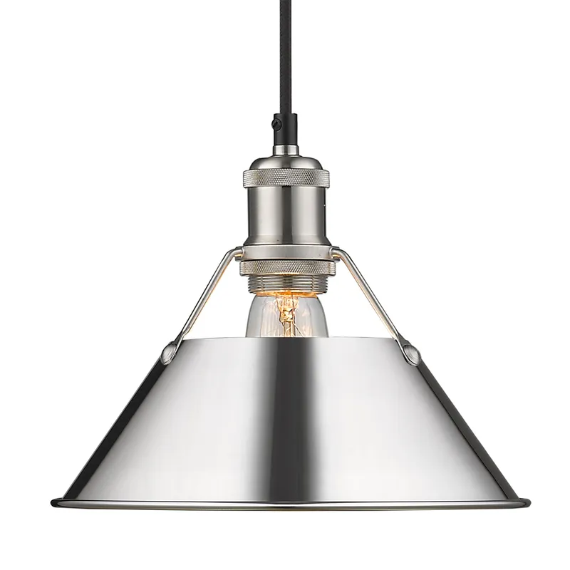 Yep by Golden Lighting Orwell 1-light 10in Pendant in Pewter and Chrome shade — Golden Lighting LED Pendant Lights  