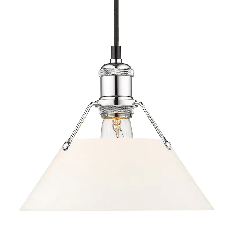 Yep by Golden Lighting Orwell 1-light 10in Pendant in Chrome and Opal Glass — Golden Lighting LED Pendant Lights  