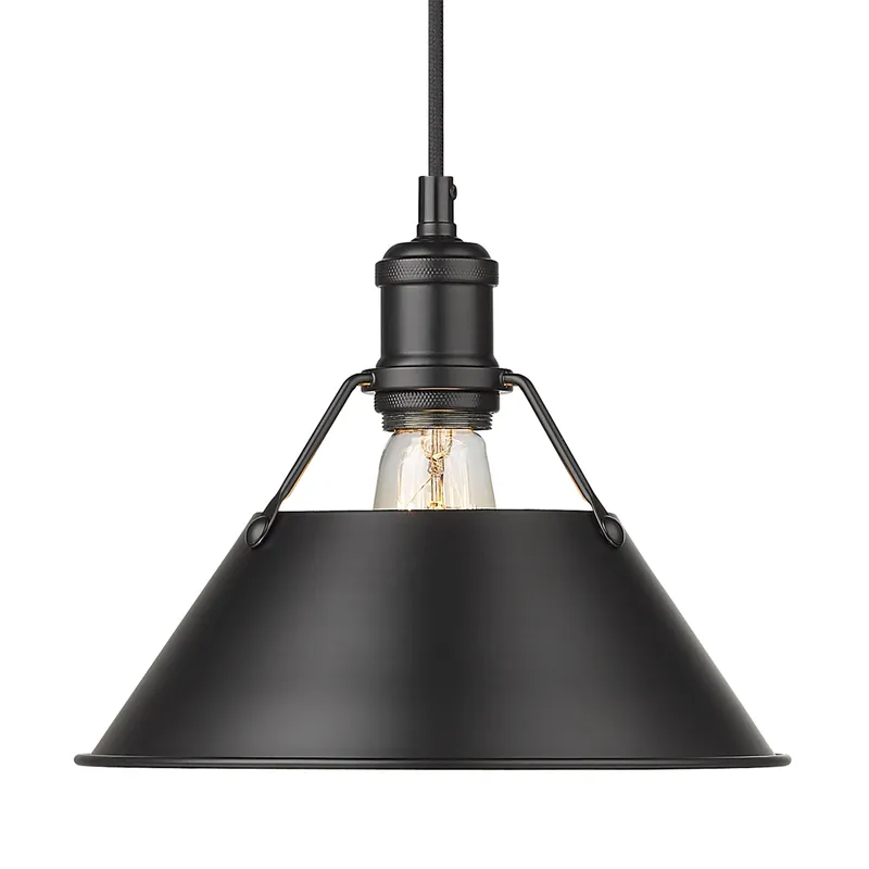 Yep by Golden Lighting Orwell 1-light 10in Pendant in Matte Black — Golden Lighting LED Pendant Lights  