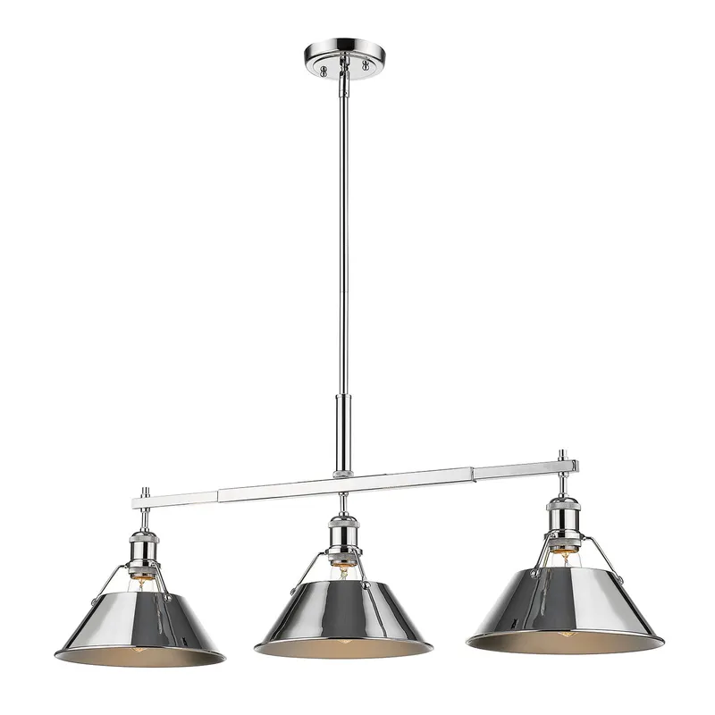 Yep by Golden Lighting Orwell 3-light Island Light in Chrome — Golden Lighting LED Pendant Lights 100.0W 